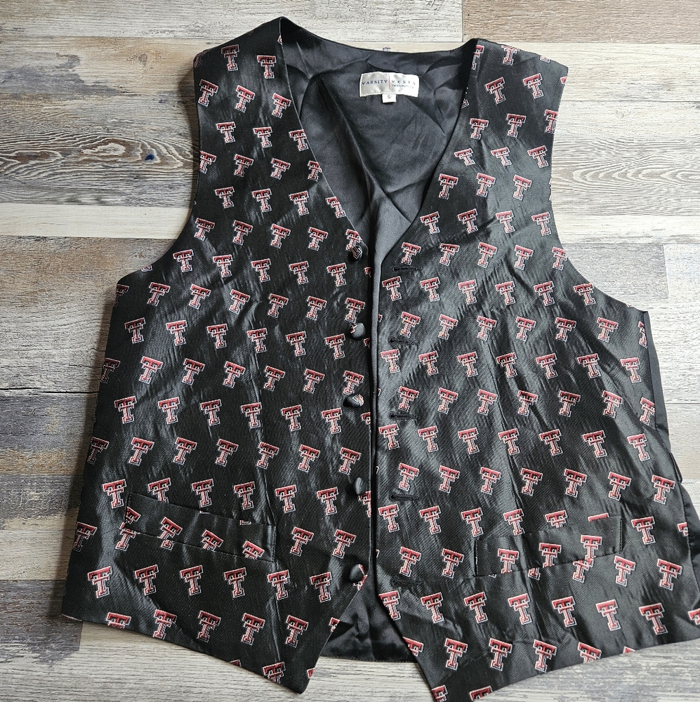 Texas Tech 100% Silk Vest By Varsity Vests Size Small